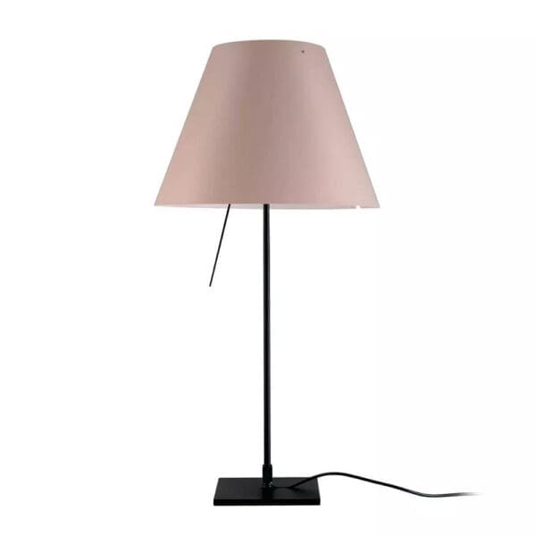 Luceplan COSTANZINA D13pi tavolo - con base nero e paralume cipria