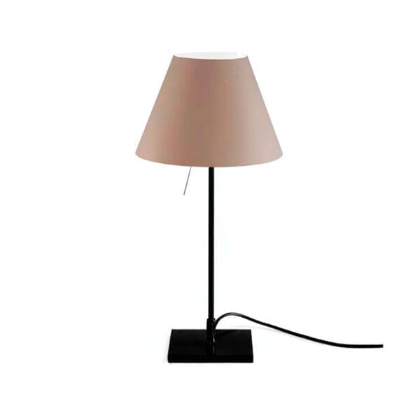 Luceplan COSTANZINA D13pi table - with black base and hazelnut white shade