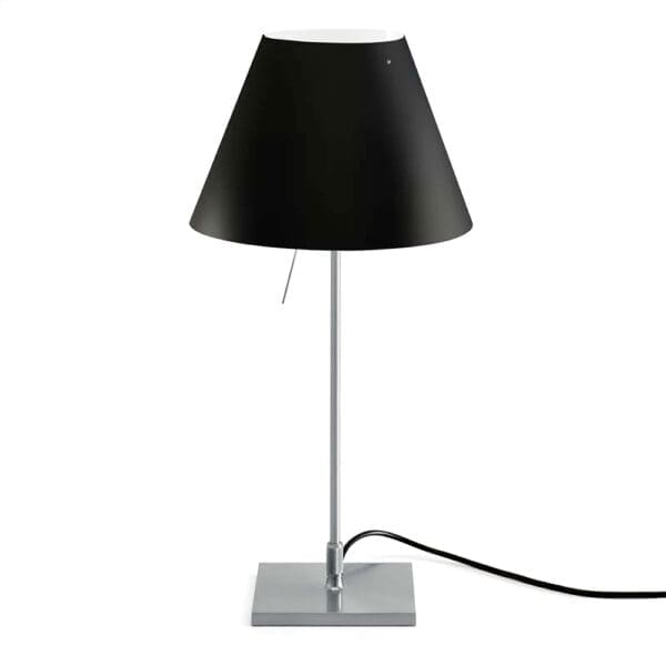 Luceplan COSTANZINA D13pi table - with aluminum base and black liquorice shade
