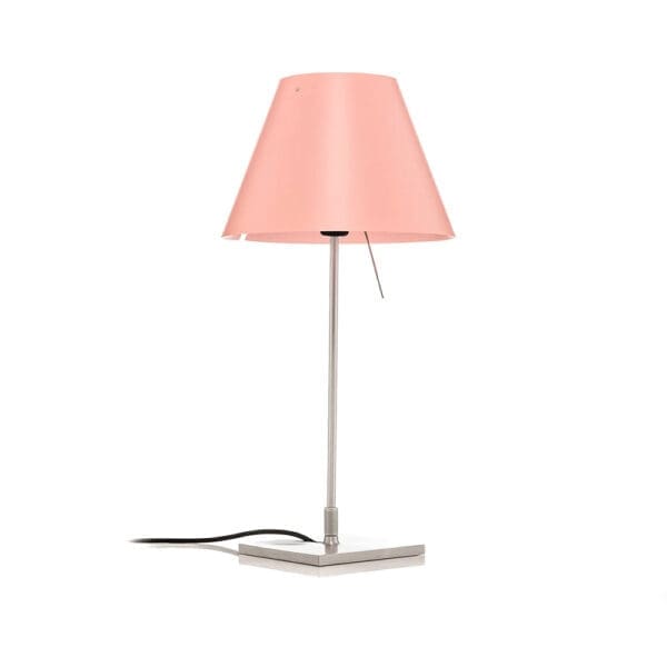 Luceplan COSTANZINA D13pi tavolo - con base alluminio e paralume rosa mistico