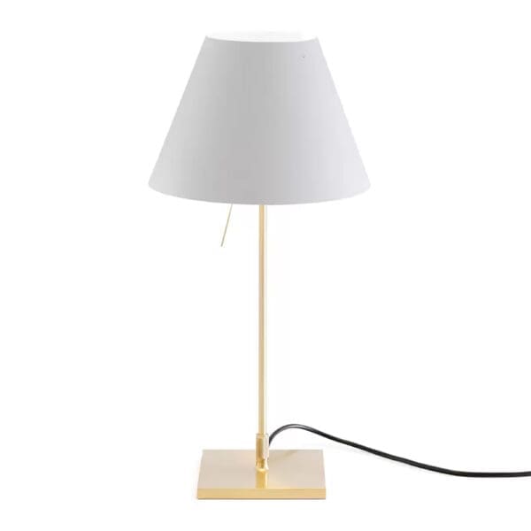 Luceplan COSTANZINA D13pi table - with brass base and foggy white shade