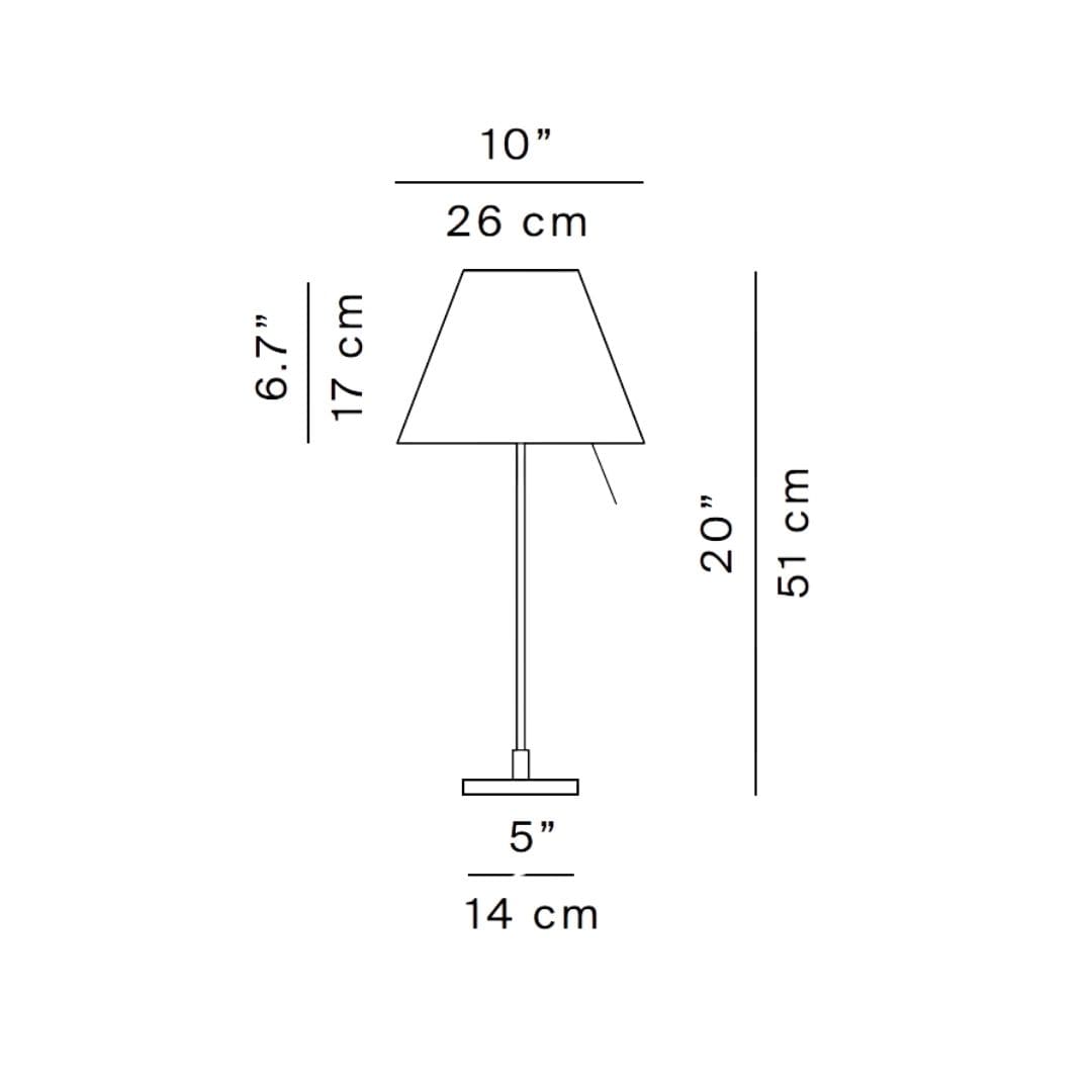 Luceplan COSTANZINA D13pi table - with brass base and powder shade - Image 4