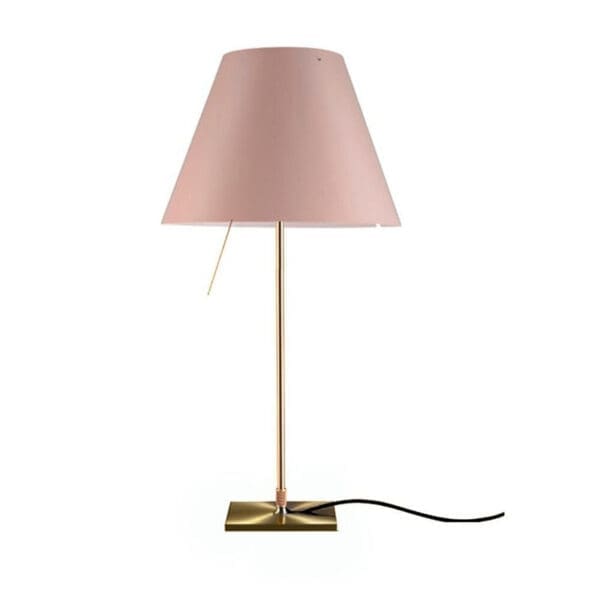 Luceplan COSTANZINA D13pi tavolo - con base ottone e paralume cipria