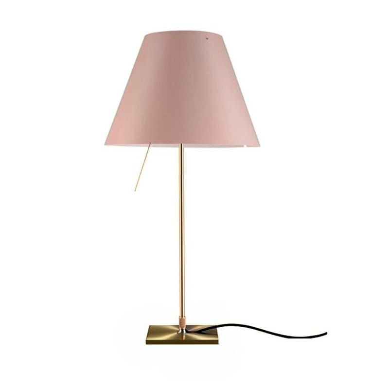 Luceplan COSTANZINA D13pi tavolo - con base ottone e paralume cipria
