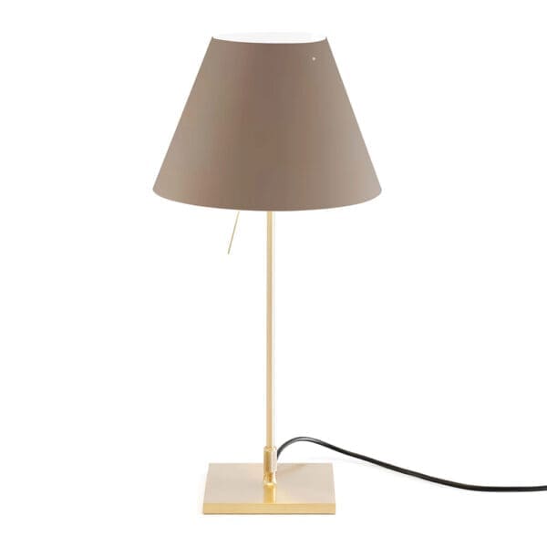 Luceplan COSTANZINA D13pi table - with brass base and hazelnut shade