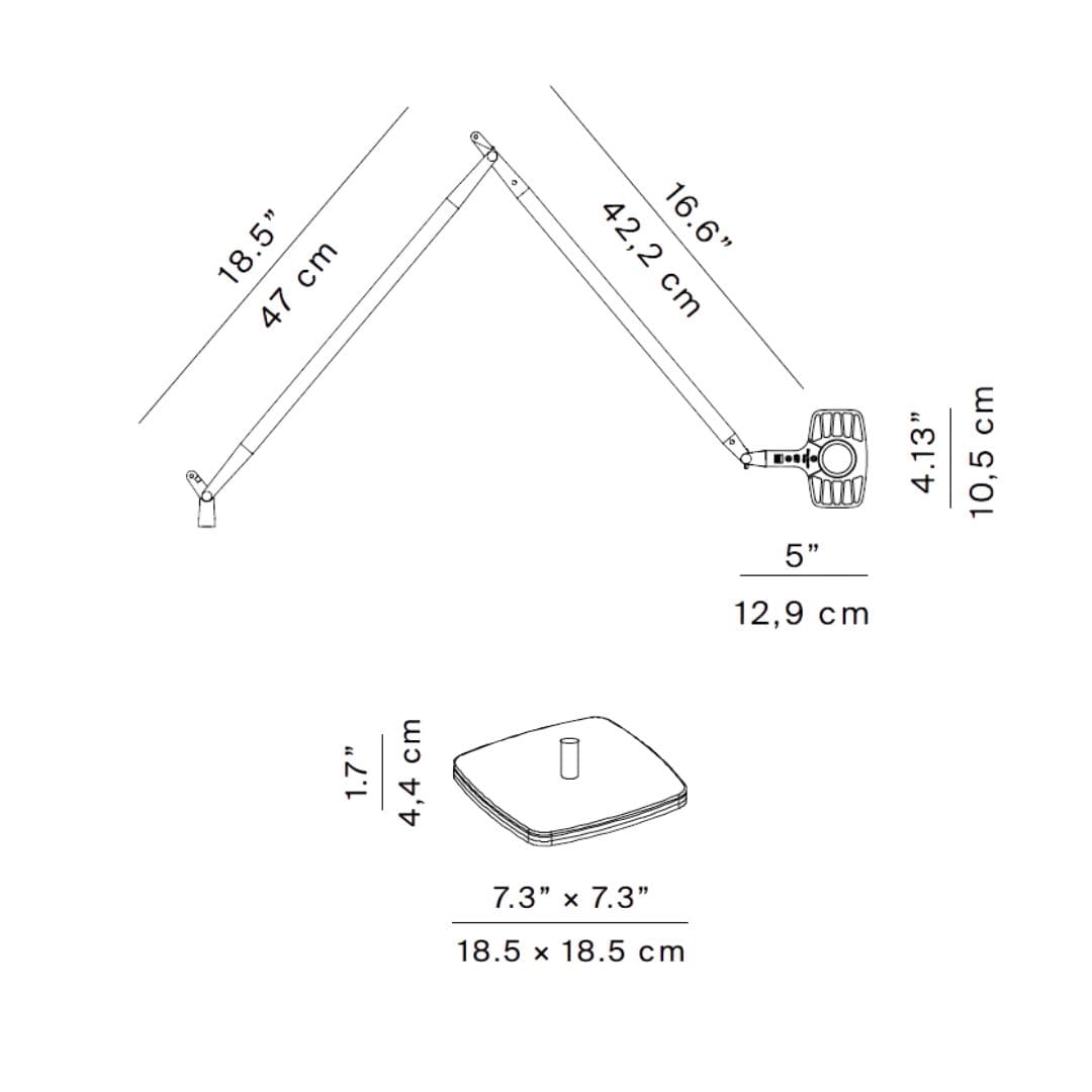 Luceplan OTTO WATT tavolo con base - specchio - immagine 3