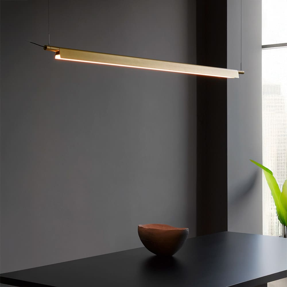Luceplan COMPENDIUM D81 suspension - with dimmable canopy push/DALI - 2700K - brass - Image 2