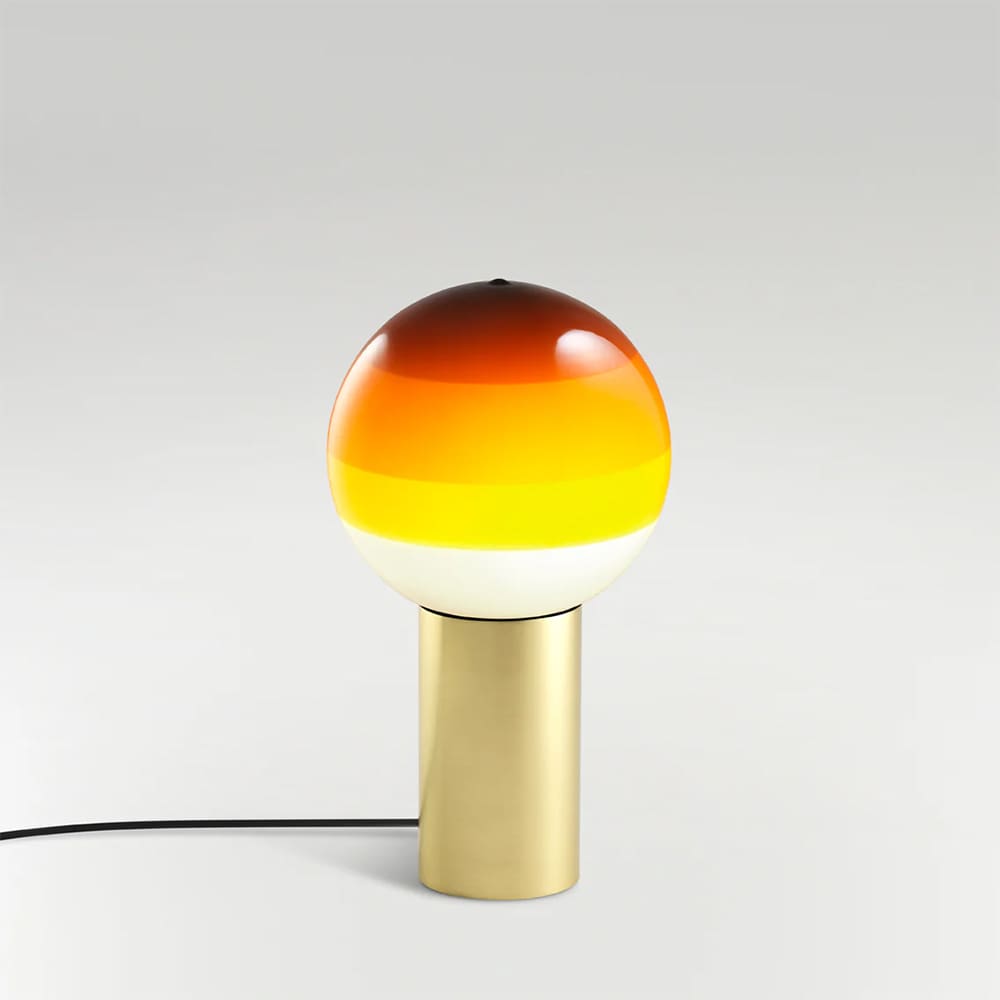 Marset DIPPING LIGHT M table - amber and brushed brass base