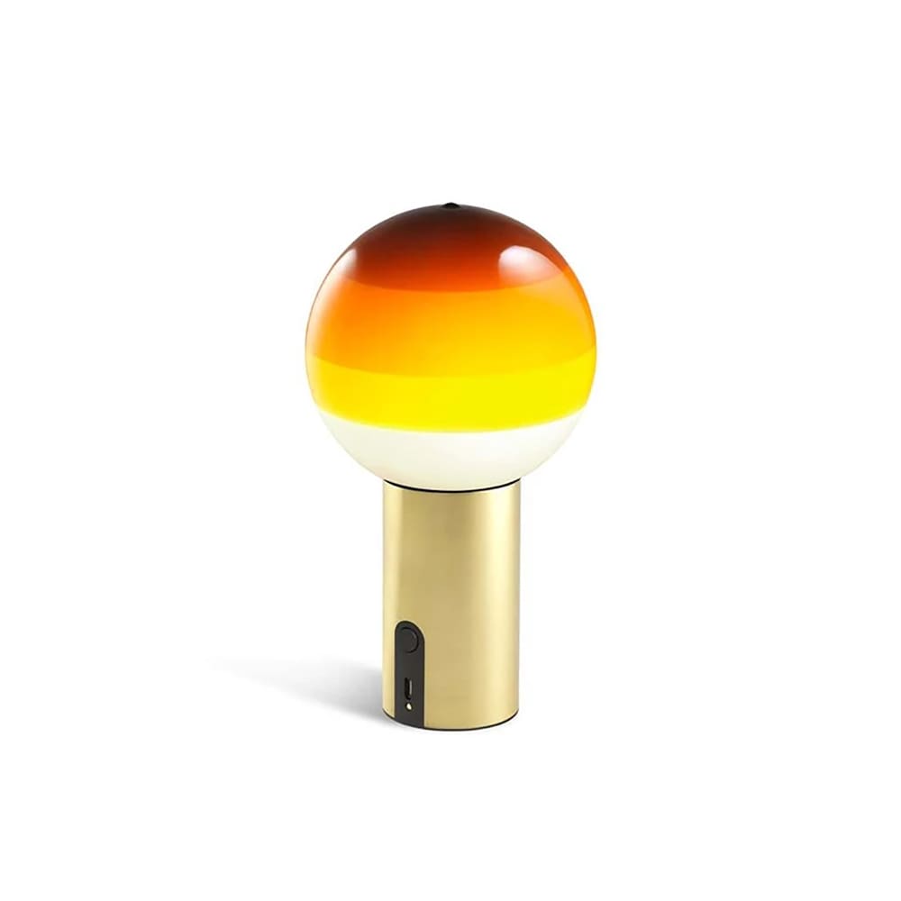 Marset DIPPING LIGHT portatile - ambra base ottone spazzolato