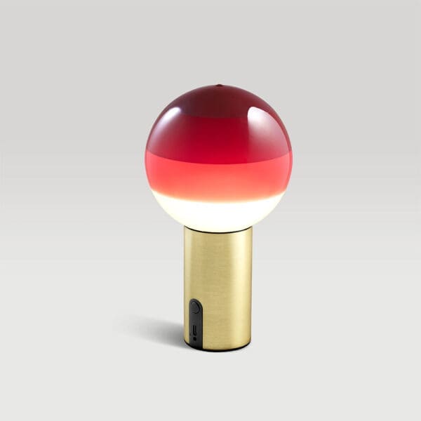 Marset DIPPING LIGHT portatile - burgundy base ottone spazzolato