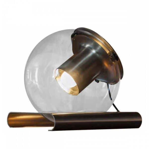 Oluce THE GLOBE tavolo - oro satinato e bronzo anodizzato