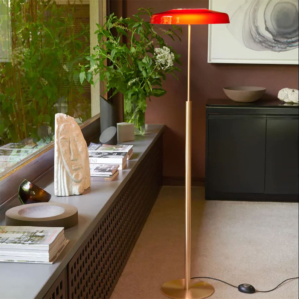 Oluce DORA floor - satin black nickel and smoked glass - Image 2