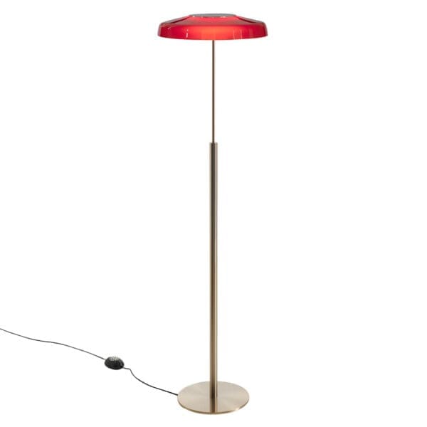 Oluce DORA floor - satin gold and sandblasted red glass