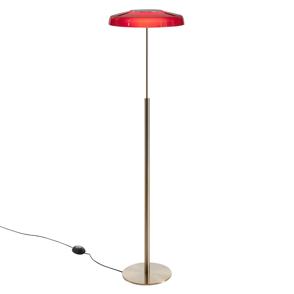 Oluce DORA terra - oro satinato e vetro rosso sabbiato