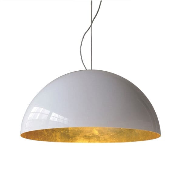 Oluce SONORA 490 - bianco con foglia oro interno