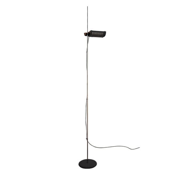 Oluce COLOMBO floor - black and chrome rod