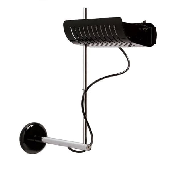 Oluce COLOMBO wall - glossy black and chromed rod