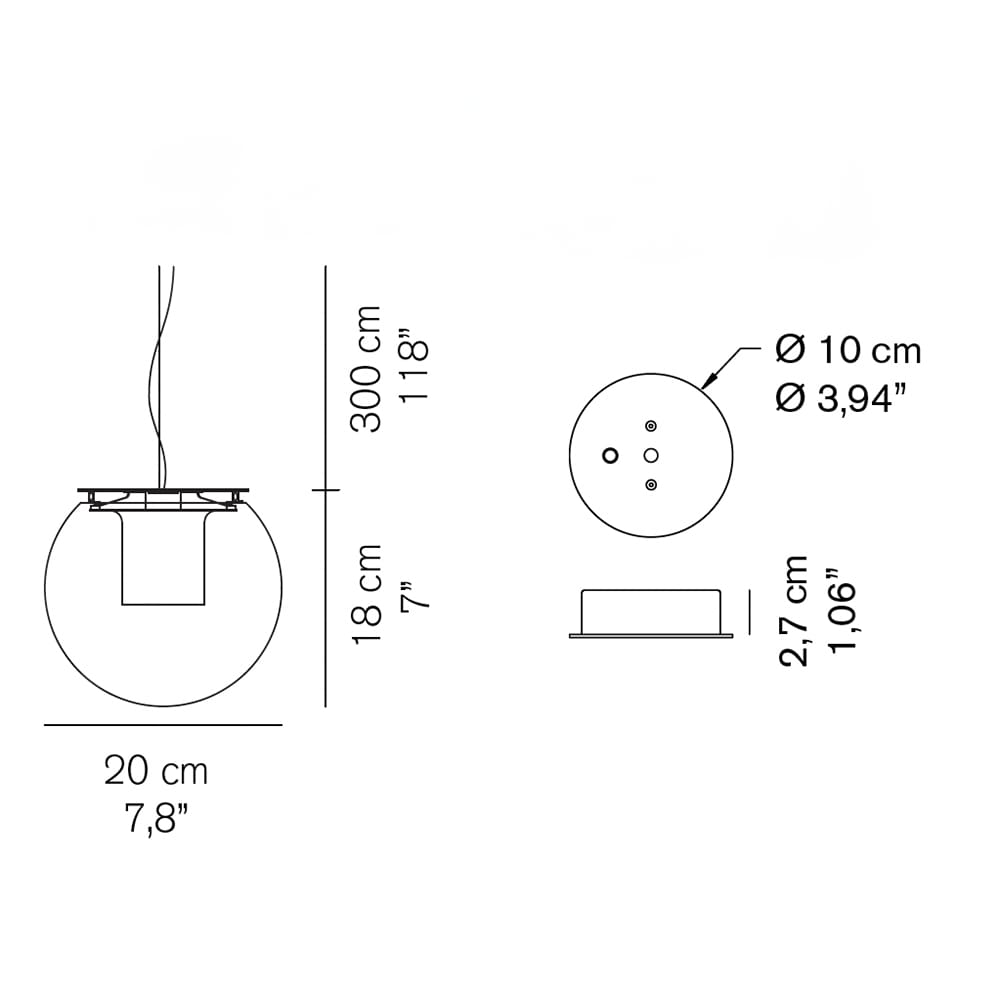 Oluce THE GLOBE 827 sospensione - oro satinato bronzo anodizzato - immagine 3