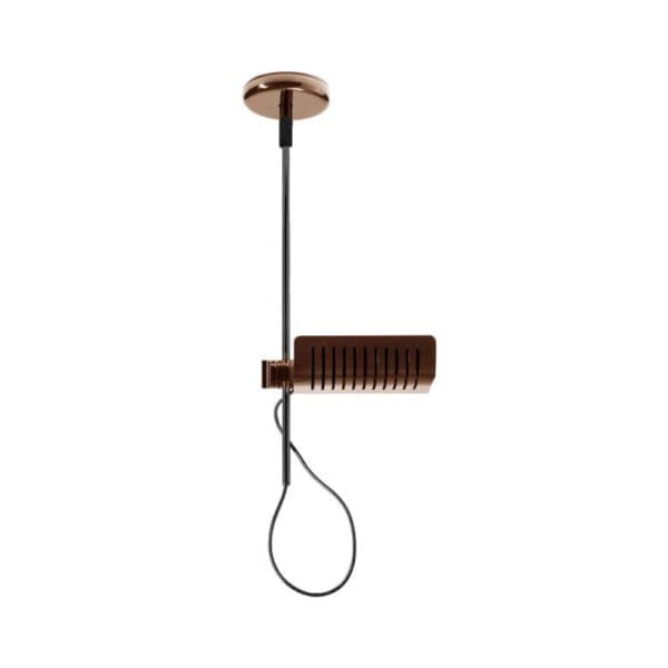 Oluce COLOMBO sospensione - bronzo anodizzato e asta nera