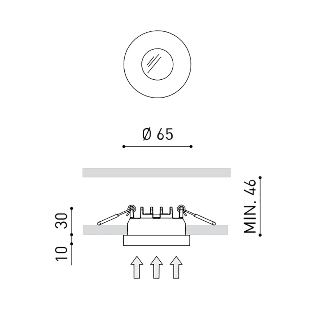 Arkoslight PUCK RECESSED S - 2700K - nero strutturato - immagine 3