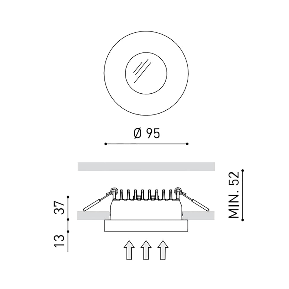 Arkoslight PUCK RECESSED L DIM DALI/PUSH - 2700K - textured black - Image 3