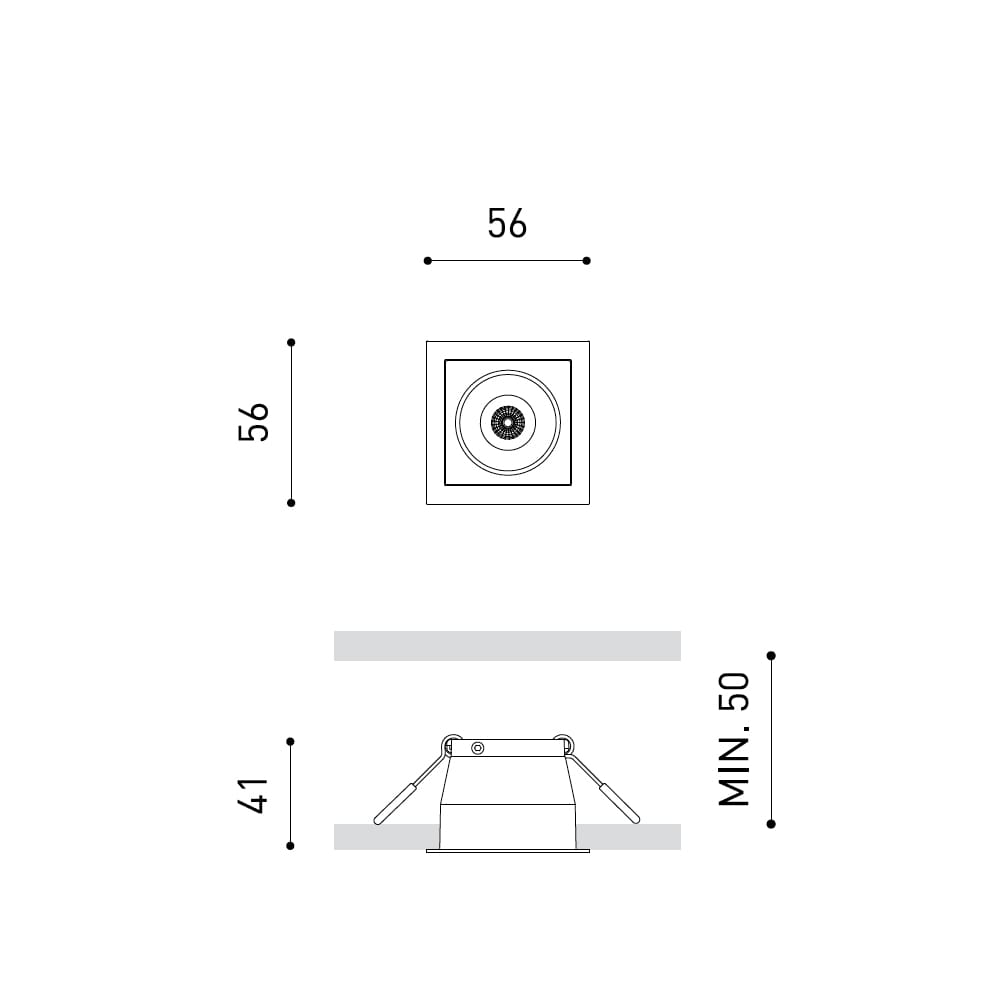 Arkoslight BLACK FOSTER RECESSED 1 SPOT - 2700K - bianco e nero - immagine 3
