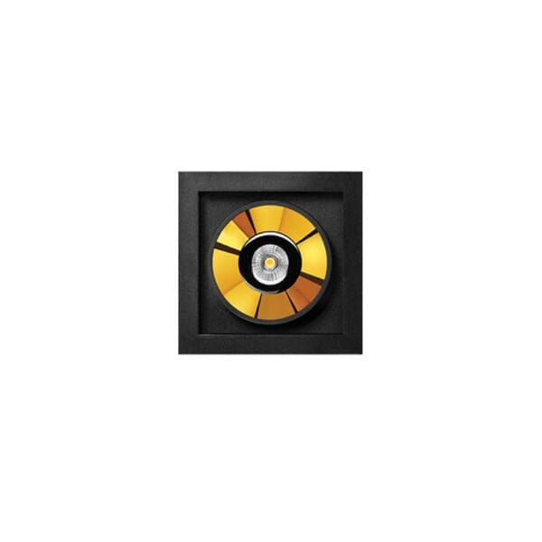 Arkoslight BLACK FOSTER RECESSED 1 SPOT DIM DALI - 2700K - nero e oro metallizzato