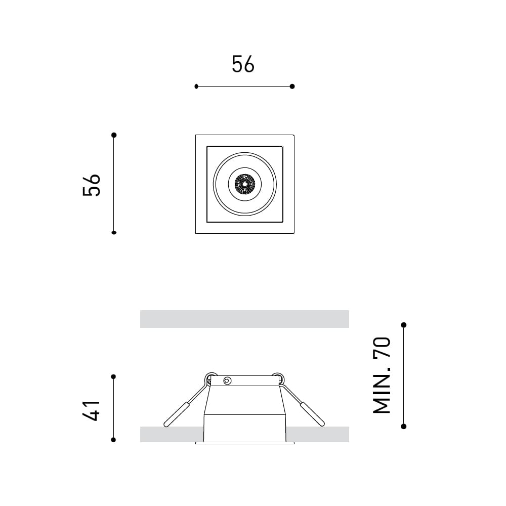 Arkoslight BLACK FOSTER RECESSED 1 SPOT DIM DALI - 3000K - bianco e nero - immagine 3