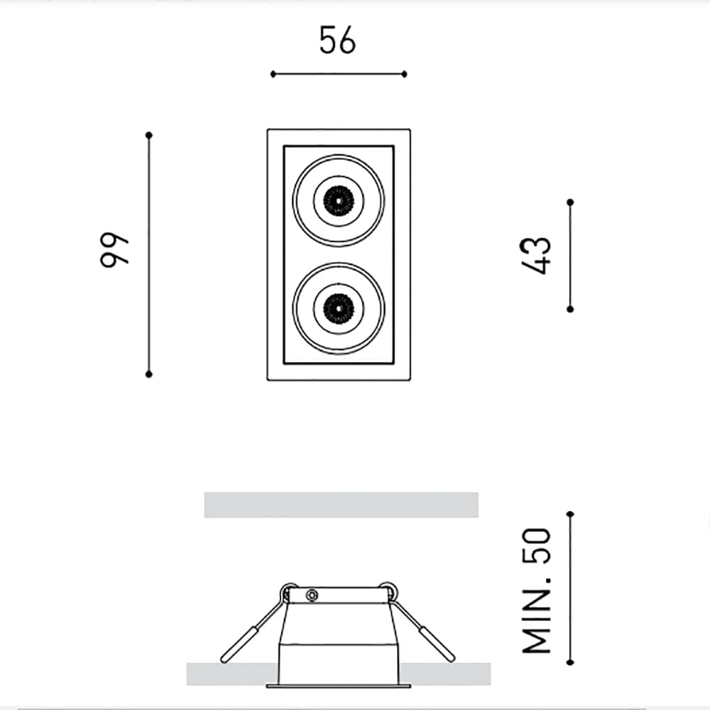 Arkoslight BLACK FOSTER RECESSED 2 SPOT - 2700K - nero - immagine 3