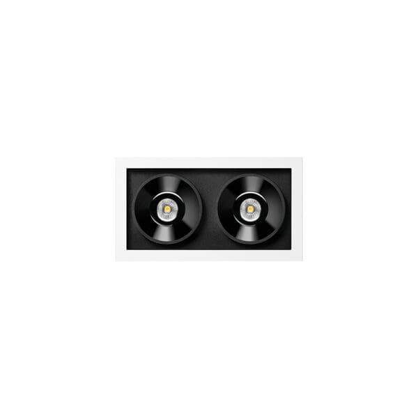 Arkoslight BLACK FOSTER RECESSED 2 SPOT DIM DALI - 3000K - black and white