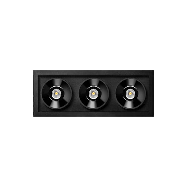 Arkoslight BLACK FOSTER RECESSED 3 SPOT - 2700K - black