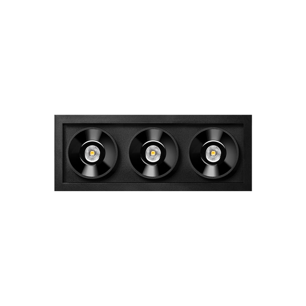 Arkoslight BLACK FOSTER RECESSED 3 SPOT DIM DALI - 3000K - nero