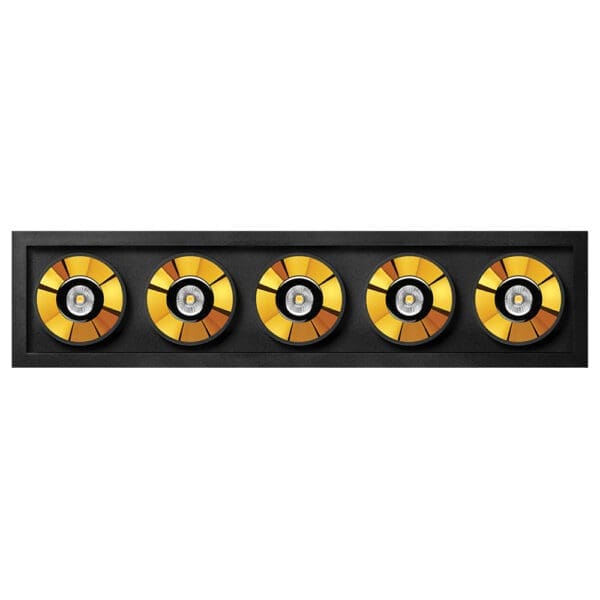 Arkoslight BLACK FOSTER RECESSED 5 SPOT - 3000K - nero e oro metallizzato