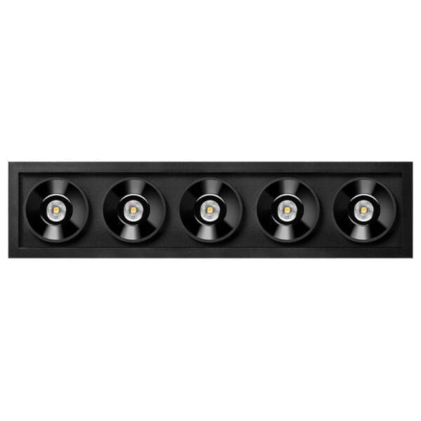 Arkoslight BLACK FOSTER RECESSED 5 SPOT DIM DALI - 2700K - nero