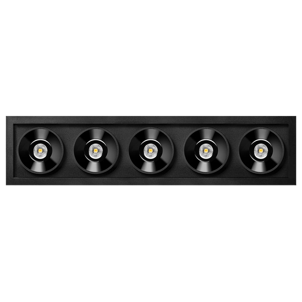 Arkoslight BLACK FOSTER RECESSED 5 SPOT DIM DALI - 2700K - nero