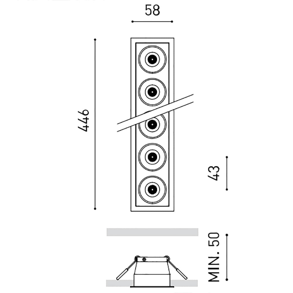 Arkoslight BLACK FOSTER RECESSED 10 SPOT DIM DALI - 2700K - nero strutturato e oro metallizzato - immagine 3