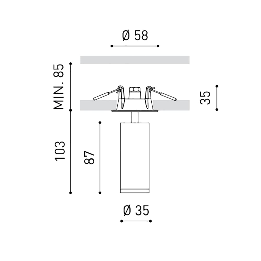 Arkoslight FIT 35 RECESSED MEDIUM DIM DALI - 3000K - oro - immagine 3