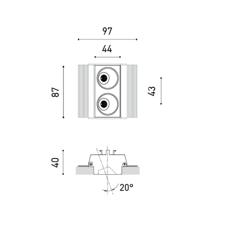 Arkoslight BLACK FOSTER ASYMM TRI 2 - DIM DALI 2700K - nero - immagine 3