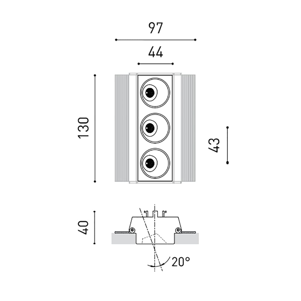 Arkoslight BLACK FOSTER ASYMM TRI 3 - 3000K - nero - immagine 3