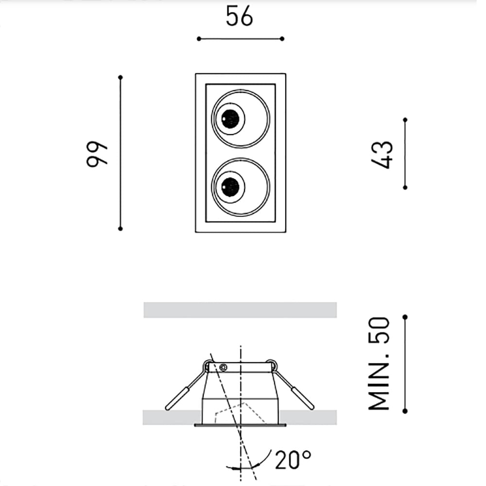 Arkoslight BLACK FOSTER Asymmetric Recessed 2 - 2700K - nero - immagine 3