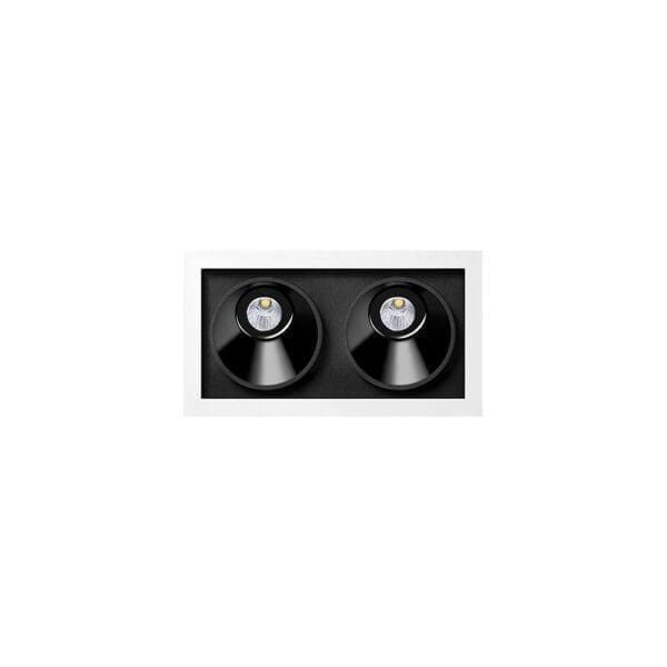 Arkoslight BLACK FOSTER Asymmetric Recessed 2 DIM DALI - 2700K - black and white
