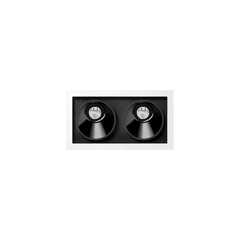 Arkoslight BLACK FOSTER Asymmetric Recessed 2 DIM DALI - 2700K - black and white