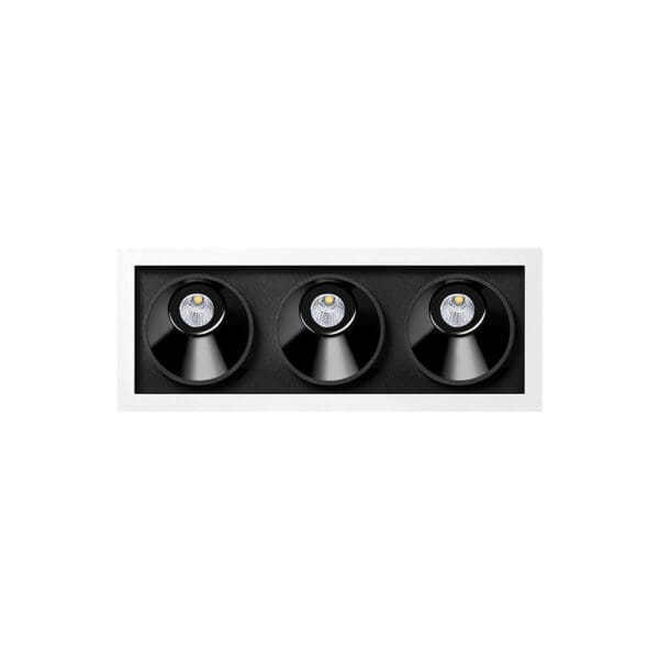 Arkoslight BLACK FOSTER Asymmetric Recessed 3 - 2700K - bianco e nero