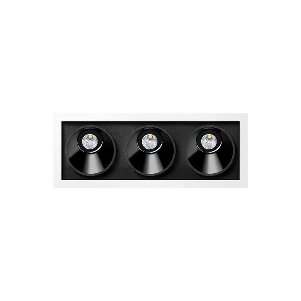 Arkoslight BLACK FOSTER Asymmetric Recessed 3 DIM DALI - 2700K - bianco e nero