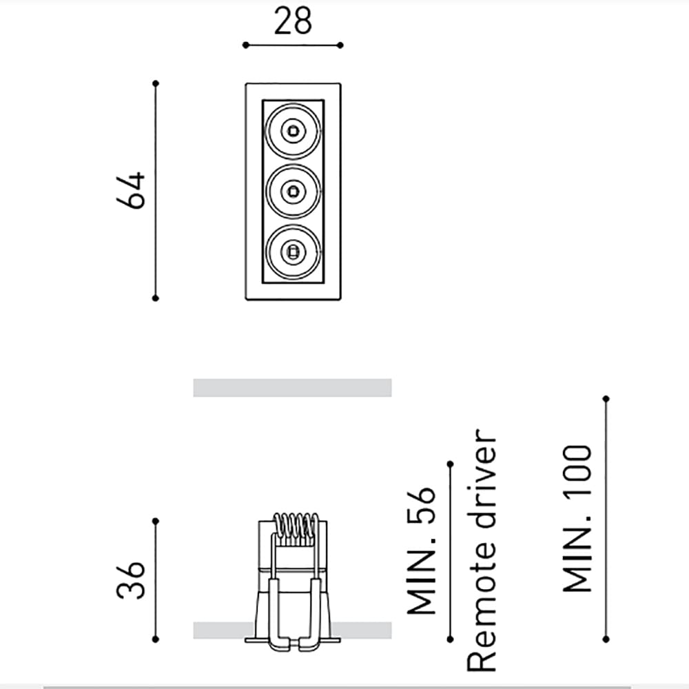 Arkoslight BLACK FOSTER MICRO RECESSED 3 - 2700K - DIM DALI - textured white and chrome - Image 3