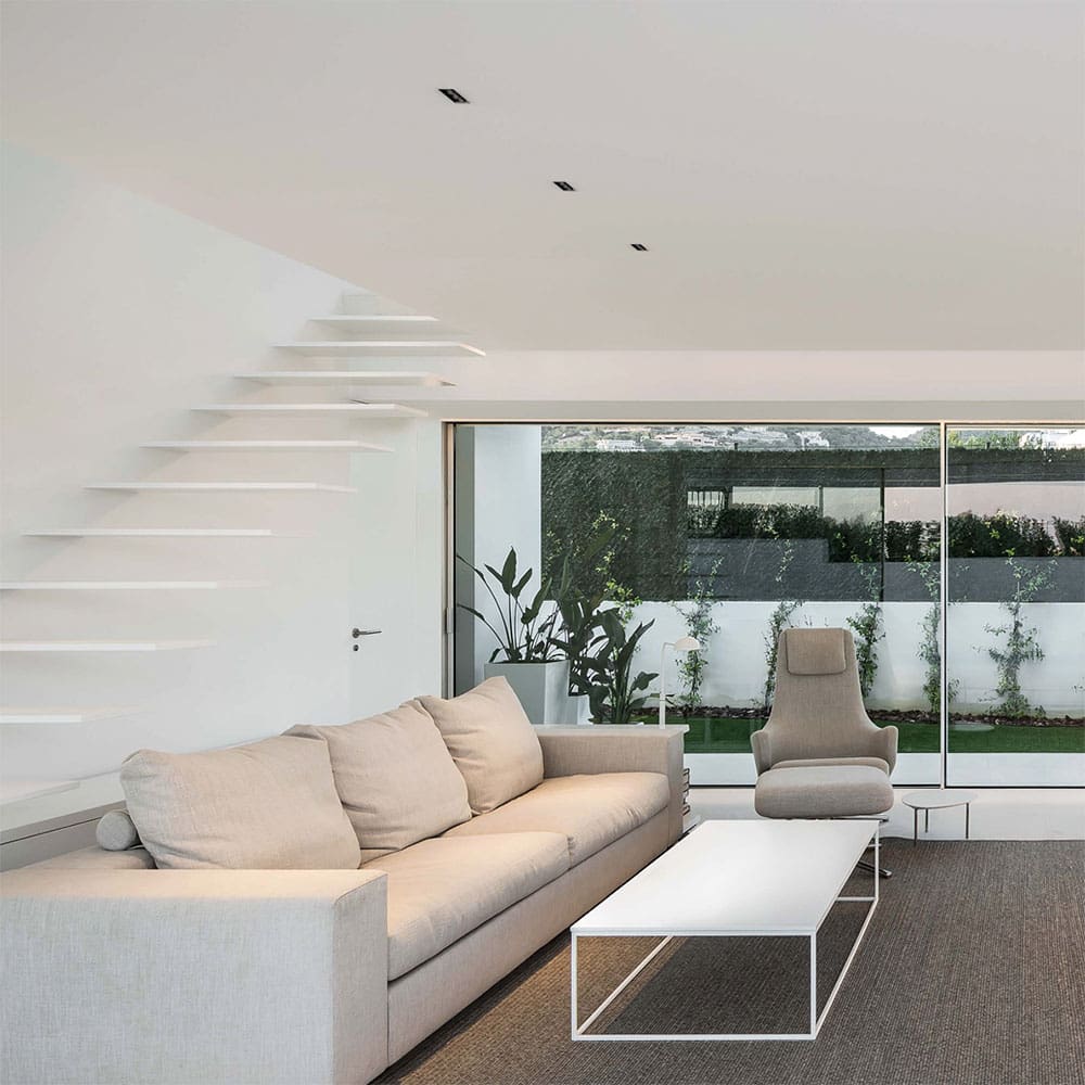 Arkoslight BLACK FOSTER MICRO RECESSED 5 - 3000K - textured white and chrome - Image 2