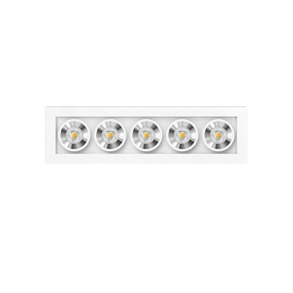 Arkoslight BLACK FOSTER MICRO RECESSED 5 - 3000K - DIM DALI - textured white and chrome