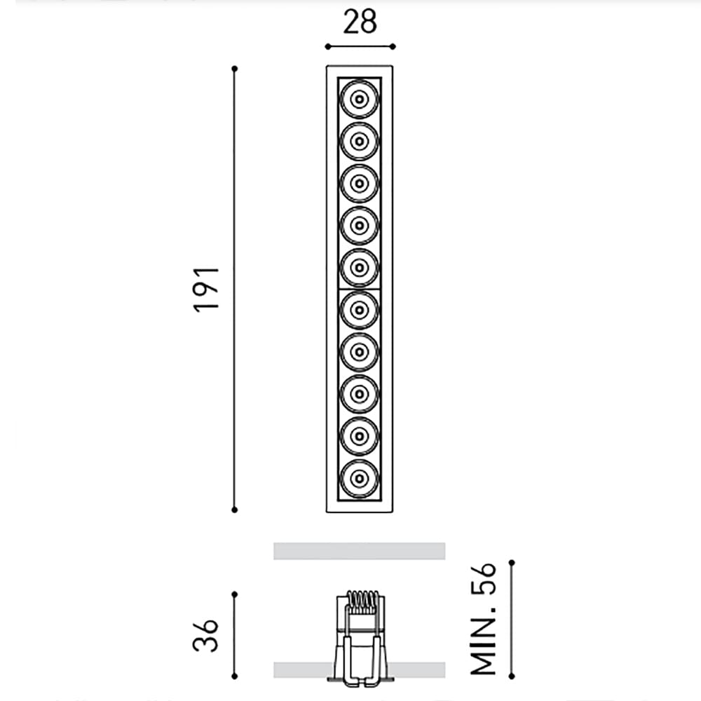 Arkoslight BLACK FOSTER MICRO RECESSED 10 - 2700K - DIM DALI - bianco strutturato - immagine 3