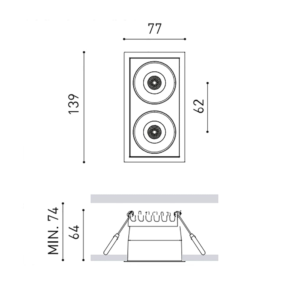 Arkoslight BLACK FOSTER S RECESSED 2 SPOT - 2700K - black and white - Image 3