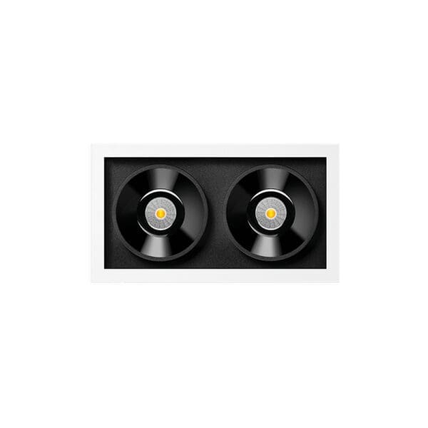 Arkoslight BLACK FOSTER S RECESSED 2 SPOT - 2700K - black and white